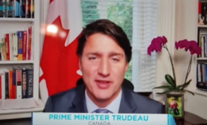 Screenshot of Prime Minister Trudeau from Canada